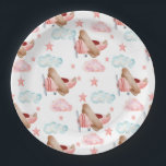Vintage Pink Airplane Pilot Birthday Party Paper Plates<br><div class="desc">Vintage Pink Airplane Pilot Birthday Party Paper Plates.</div>