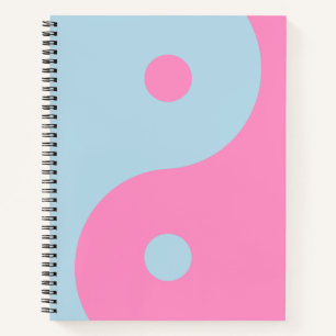 Vintage Pink And Blue Yin Yang Notebook