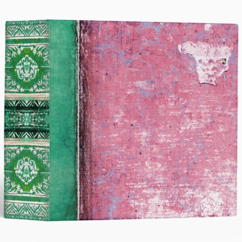 Vintage Pink and Green Antique Volume 3 Ring Binder