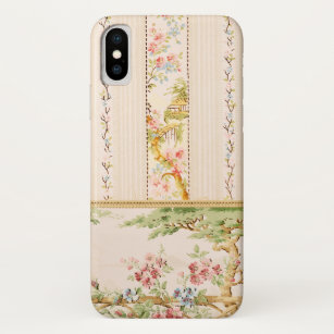 Vintage Pink and Green Chinoiserie Floral iPhone X Case