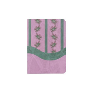 Vintage Pink and Green Florals Passport Holder