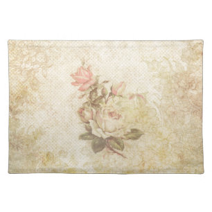 Vintage Pink and Ivory Rose Placemat