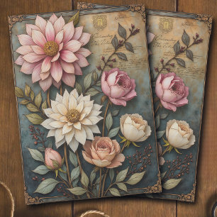 Vintage Pink and Peach Floral Decoupage Tissue Paper