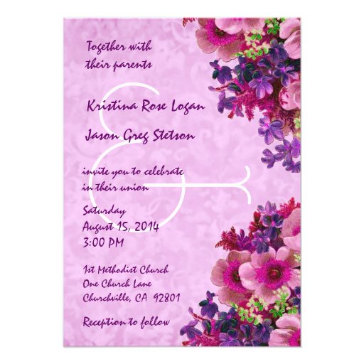 Pink And Purple Wedding Invitations 4