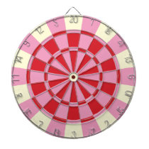 Vintage Pink And Red Dartboard With Darts