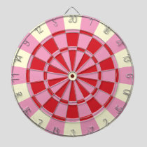 Vintage Pink And Red Dartboard With Darts