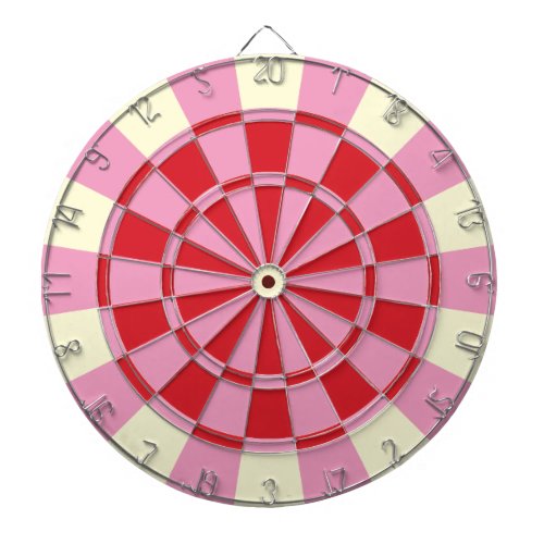 Vintage Pink And Red Dartboard With Darts