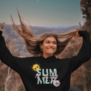 Vintage pink and Teal flower Summer is coming Hoodie