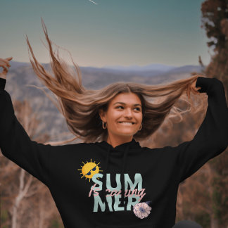 Vintage pink and Teal flower Summer is coming Hoodie