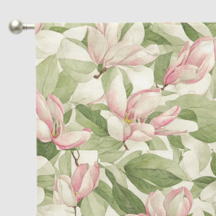 Vintage Pink and White Magnolia Blackout Curtains
