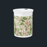 Vintage Pink and White Magnolias  Beverage Pitcher<br><div class="desc">Beautiful pink and white magnolia flowers cover this porcelain pitcher,  resembling a vintage wallpaper pattern.  Very sweet and romantic cottagecore design,  perfect for any décor.</div>