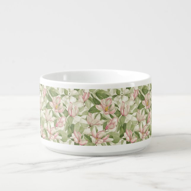 Vintage Pink and White Magnolias Bowl (Center)