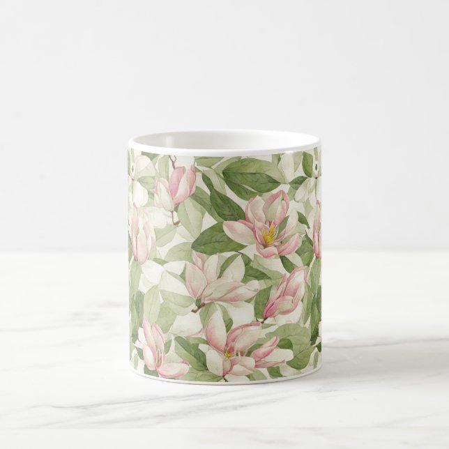 Vintage Pink and White Magnolias Coffee Mug (Center)