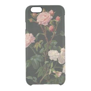 Vintage Pink and White Roses Clear iPhone 6/6S Case