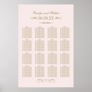 Vintage Pink Antique Flourish Seating Poster