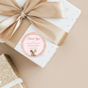 Vintage Pink Baby Shower Its a Girl Classic Round Sticker