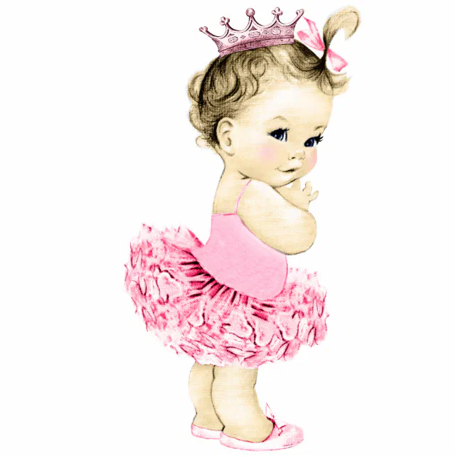 stoel Waardig Afscheiden Vintage Pink Ballerina Princess Baby Girl Shower Statuette | Zazzle