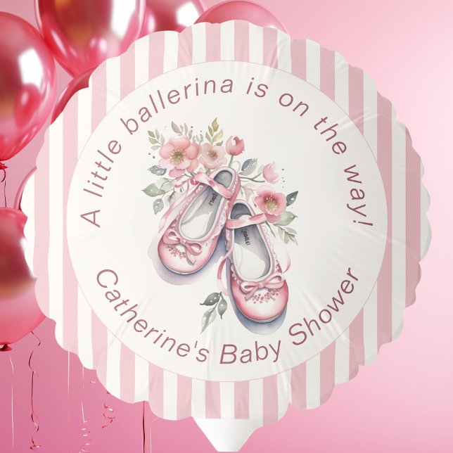 Vintage Pink Ballerina Shoes Girl Baby Shower Balloon (Creator Uploaded)