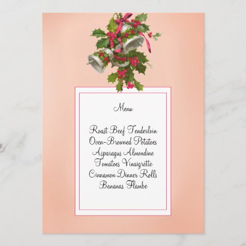 Vintage Pink Bells and Berries Menu Cards