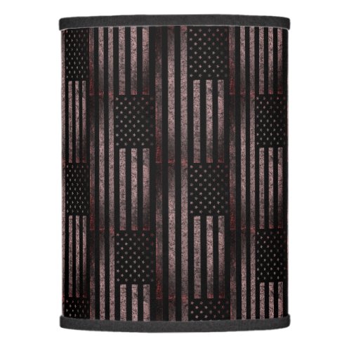 Vintage Pink Black Grunge American Flag Pattern Lamp Shade