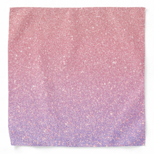 Vintage Pink Blush Faux Glitter Color Gradient Bandana