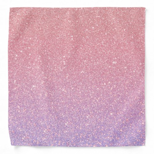 Vintage Pink Blush Faux Glitter Color Gradient Bandana