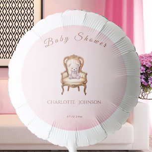 Vintage Pink Boho Floral Girl Balloon