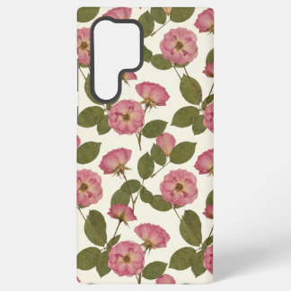 Vintage Pink Botanical Rose- Romantic Pressed Samsung Galaxy S22 Ultra Case