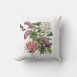 Vintage Pink Botanical Throw Pillow at Zazzle