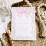 Vintage Pink Bow Floral Elegant Baby Shower Invitation<br><div class="desc">This design features a vintage background, adorned with pink roses and stripes. Topped with a pink coquette bow and complemented by elegant pink font, this invitation captures a girly, shabby chic, and timelessly vintage aesthetic. Fully customizable to suit your event details, it's the perfect way to set the tone for...</div>