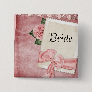 Vintage Pink Bride Button