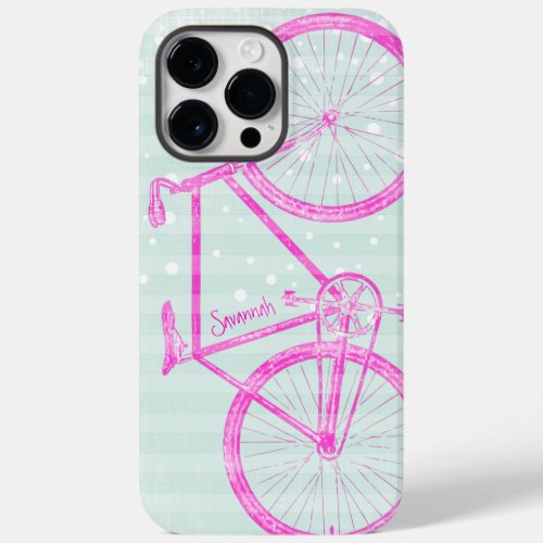 Vintage Pink Bright Colors Bike Pattern Case_Mate iPhone 14 Pro Max Case