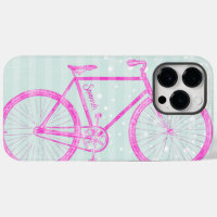 Vintage Pink Bright Colors Bike Pattern Case-Mate iPhone Case