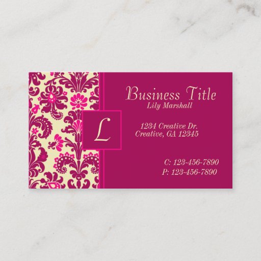 Customizable Vintage Pink Business Card