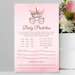 Vintage Pink Carriage Baby Prediction Flyer