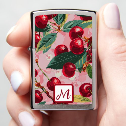 Vintage Pink Cherry Pop Monogram Zippo Lighter