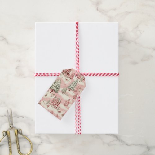 Vintage Pink Christmas  Gift Tags