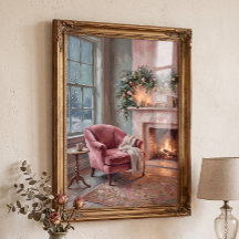 Vintage Pink Christmas Living Room Cottagecore
