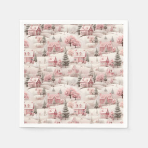 Vintage Pink Christmas Napkins