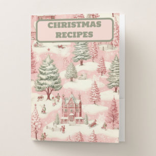 Vintage Pink Christmas Pocket Folder