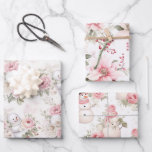 Vintage Pink Christmas Snowman And Flowers Wrapping Paper Sheets<br><div class="desc">Beautiful watercolour vintage Christmas pattern in shades of pink. Trendy pink Christmas gift wrapping paper. Pink floral with cute snowmen. Seamless papers.</div>