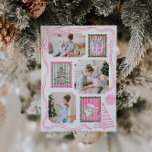 Vintage Pink Christmas Watercolor Family Photo Holiday Card<br><div class="desc">Send a festive dose of nostalgia with this vintage-inspired Christmas card featuring hand-drawn watercolor stamps,  playful doodles,  and a darling coquette-style pink bow. With room for multiple family photos,  this design blends retro charm with modern flair—perfect for sharing your year’s favorite memories in a fun,  stylish way.</div>