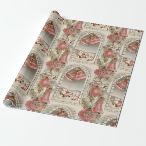 Vintage Pink Christmas  Wrapping Paper