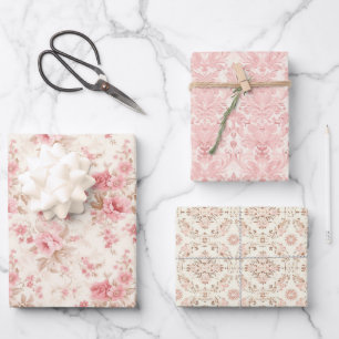 Vintage Pink Christmas Wrapping Paper