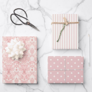 Vintage Pink Christmas Wrapping Paper
