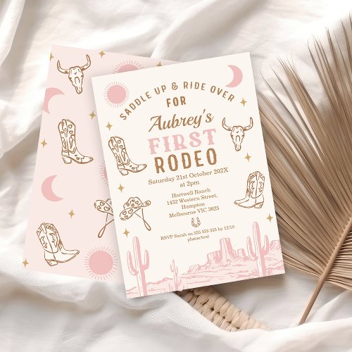 Vintage Pink Cowgirl First Rodeo 1st Birthday 