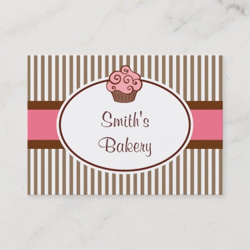 Customizable Vintage Pink Cupcake Business Card