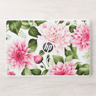 vintage Pink Dahlias Floral Pattern HP Laptop Skin