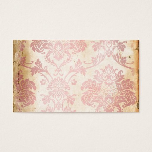 Customizable Vintage Pink Damask Business Card Template