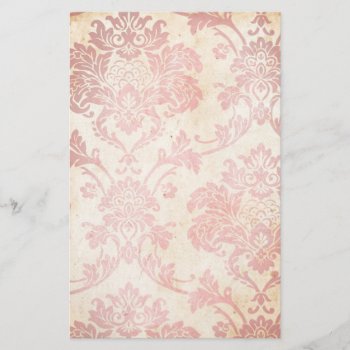 Vintage Pink Damask Stationery by CuteLittleTreasures at Zazzle